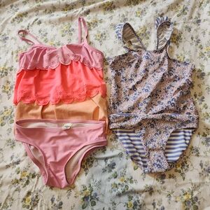 Pink and Orange Kids One Piece Swimsuit